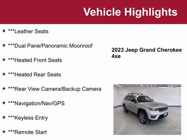 2023 Silver Zynith Jeep Grand Cherokee 4xe 4X4 SUV