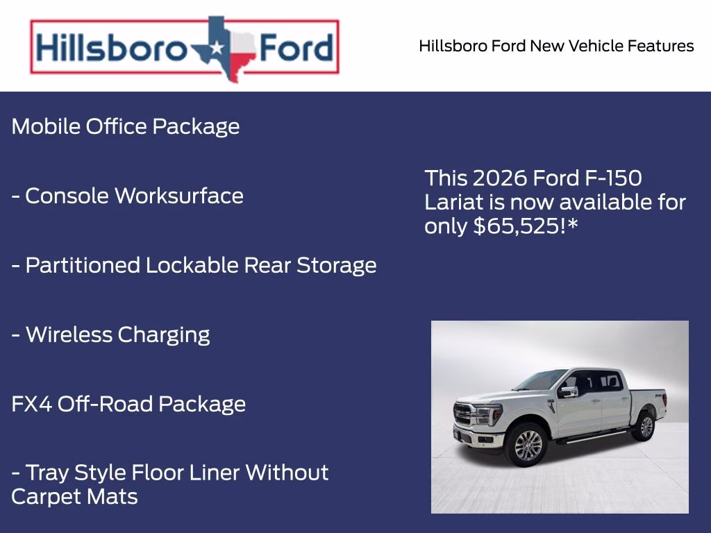 2026 Star White Metallic Tri-Coat Ford F-150 Lariat 4X4 Truck