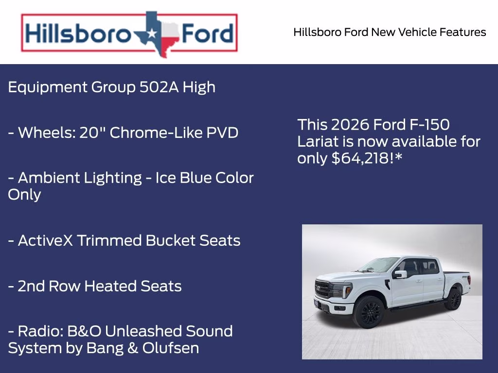 2026 Oxford White Ford F-150 Lariat 4X4 Truck