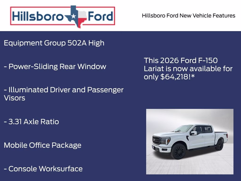 2026 Oxford White Ford F-150 Lariat 4X4 Truck