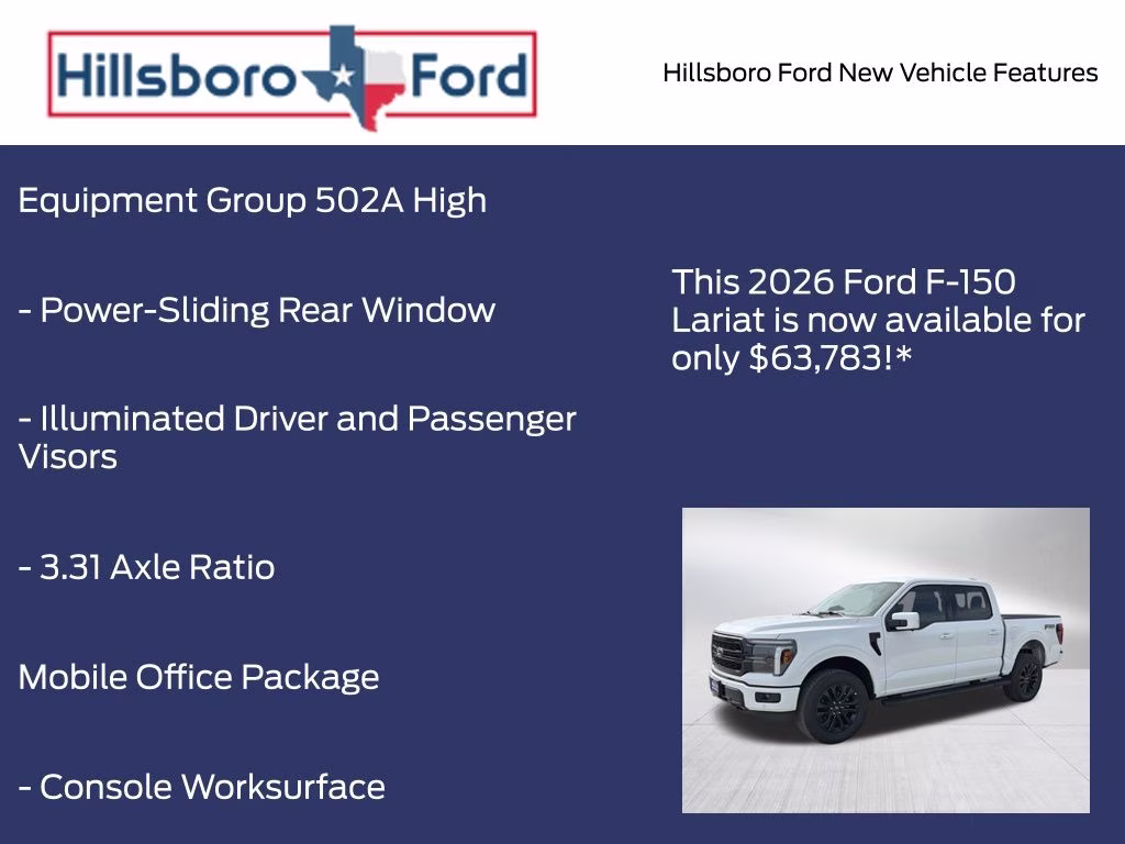 2026 Oxford White Ford F-150 Lariat 4X4 Truck