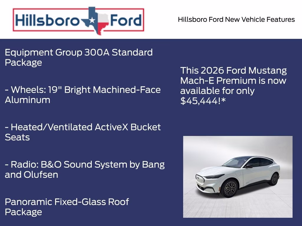 2026 Star White Metallic Tri-Coat Ford Mustang Mach-E Premium RWD SUV