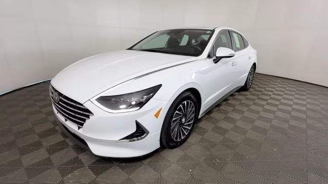 2023 Serenity White Hyundai Sonata Hybrid SEL FWD Sedan