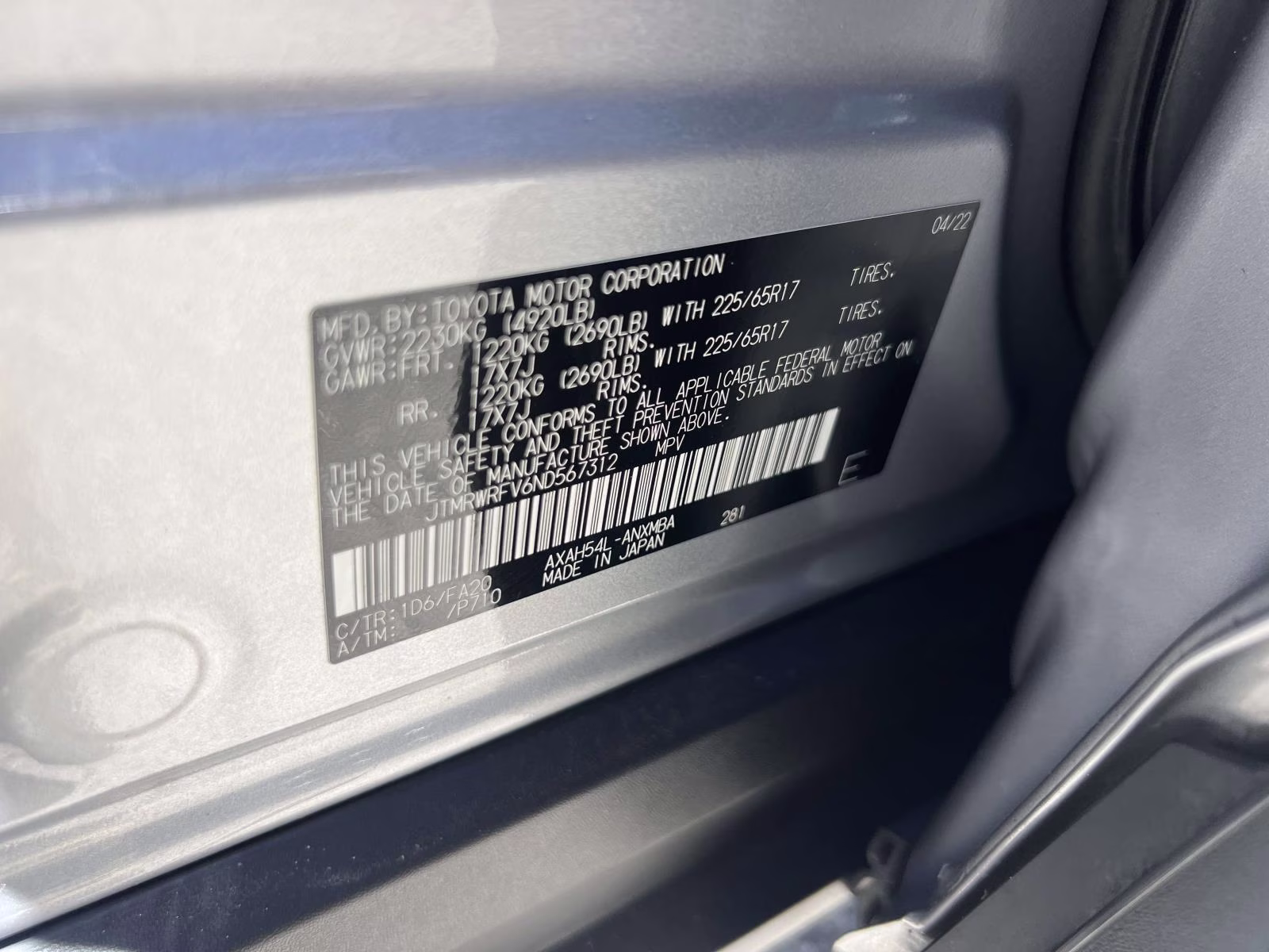 2022 Silver Toyota RAV4 XLE AWD SUV