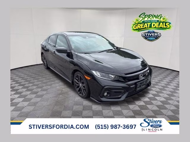 2021 Crystal Black Pearl Honda Civic Sport FWD Hatchback