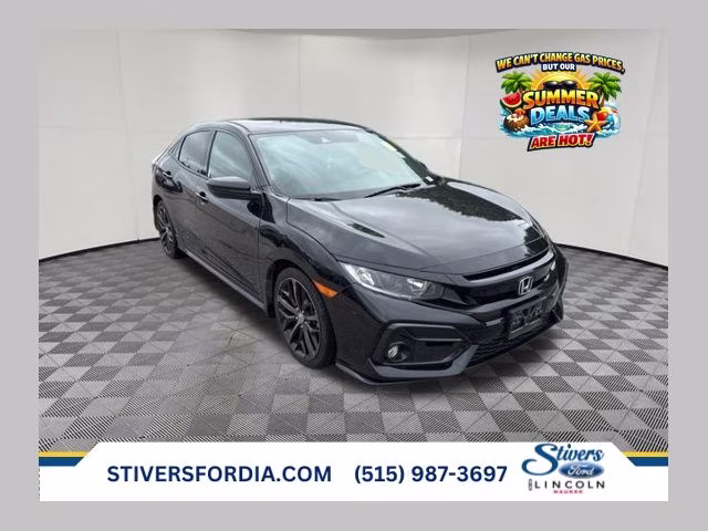 2021 Crystal Black Pearl Honda Civic Sport FWD Hatchback