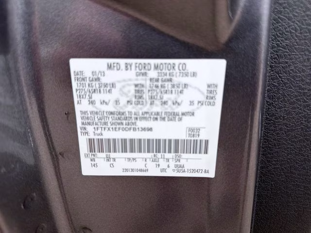 2013 Sterling Gray Metallic Ford F-150 STX 4X4 Truck