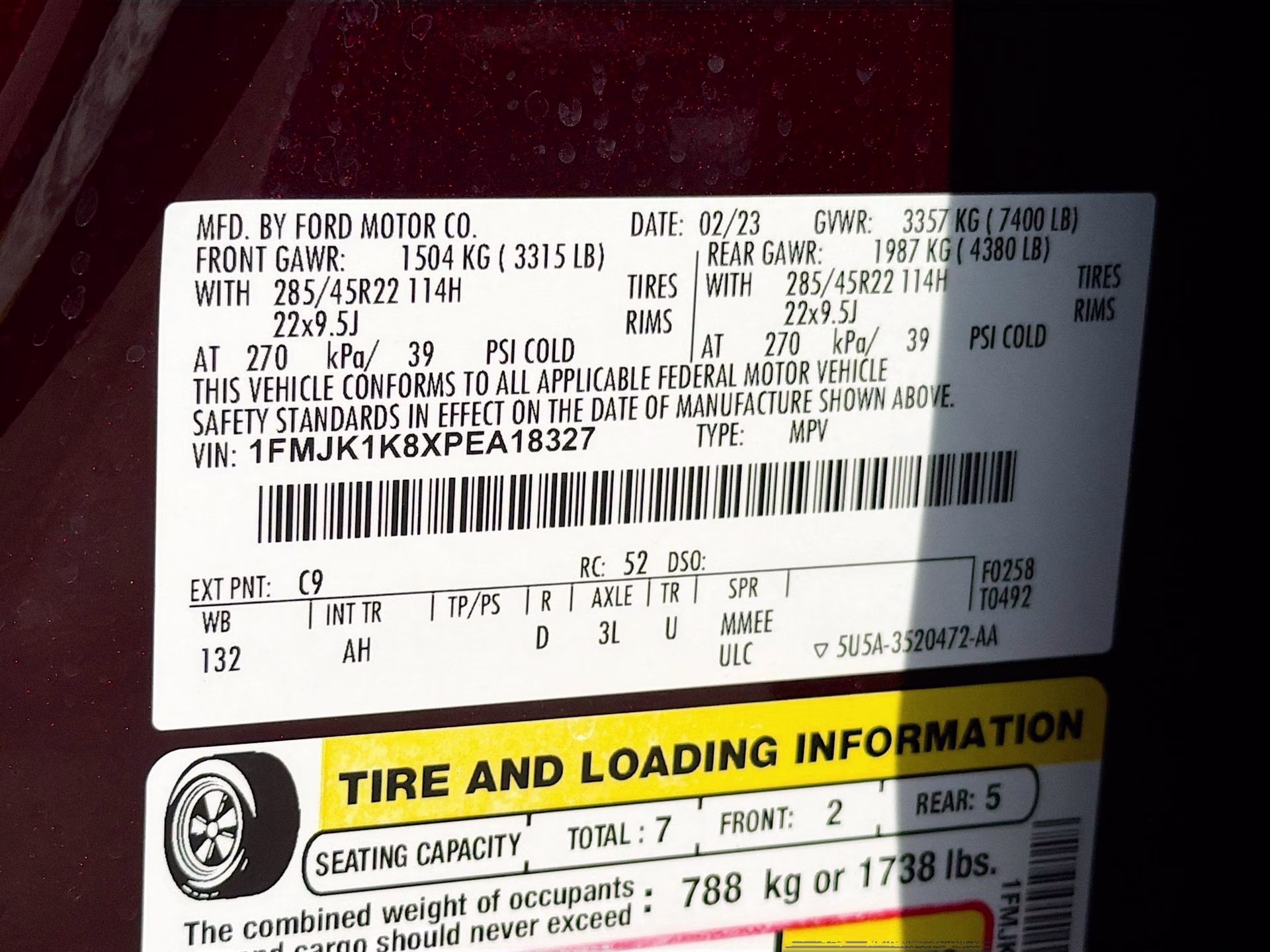 2023 Jewel Red Metallic Tinted Clearcoat Ford Expedition Max Limited RWD SUV
