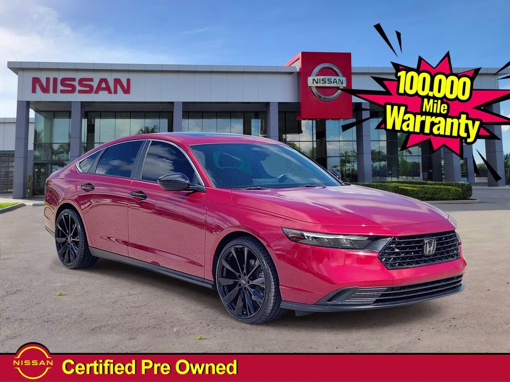 2023 Radiant Red Metallic Honda Accord Hybrid Sport FWD Sedan