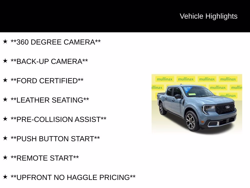 2025 Azure Gray Metallic Tri-Coat Ford Maverick Lariat AWD Truck
