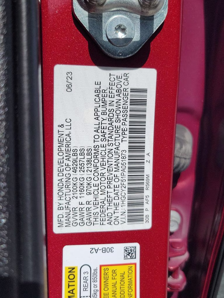 2023 Radiant Red Metallic Honda Accord Hybrid Sport FWD Sedan