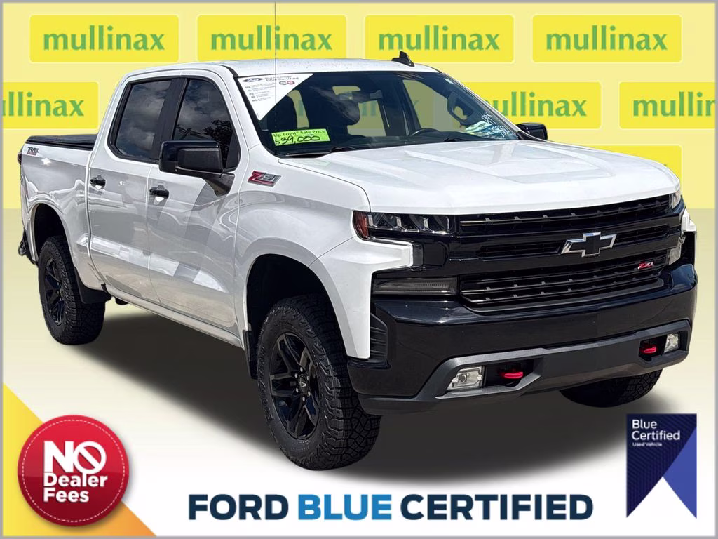 2021 Summit White Chevrolet Silverado 1500 LT Trail Boss 4X4 Truck