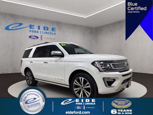 2021 Star White Metallic Tri-Coat Ford Expedition Platinum 4X4 SUV