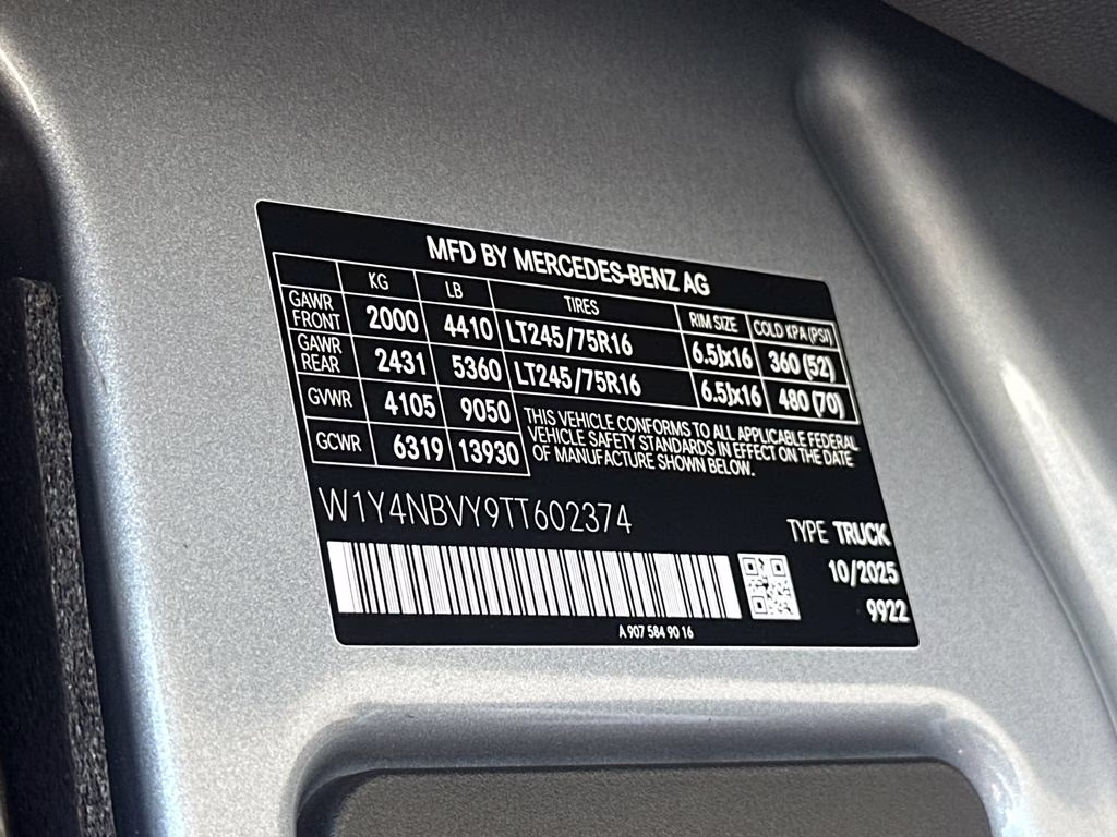 2026 Silver Mercedes-Benz Sprinter 2500 Cargo 144 WB AWD Van