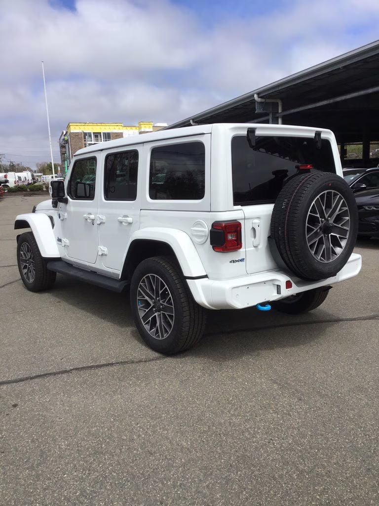 2023 Bright White Clearcoat Jeep Wrangler Sahara 4xe 4X4 SUV