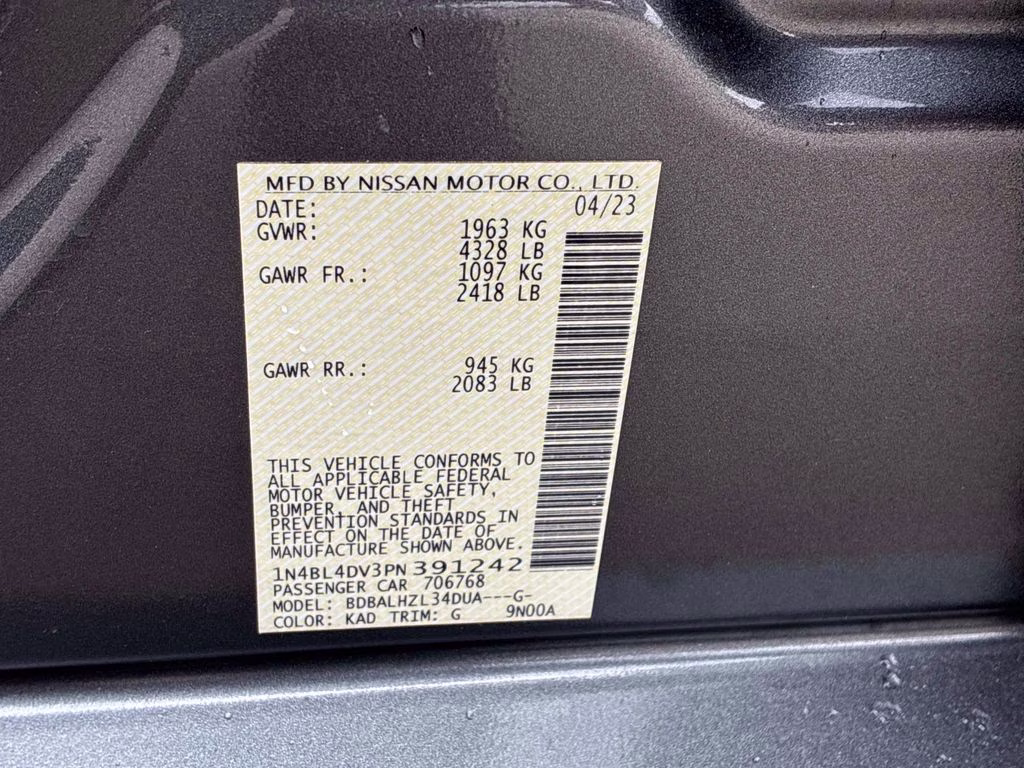 2023 Gun Metallic Nissan Altima 2.5 SV FWD Sedan
