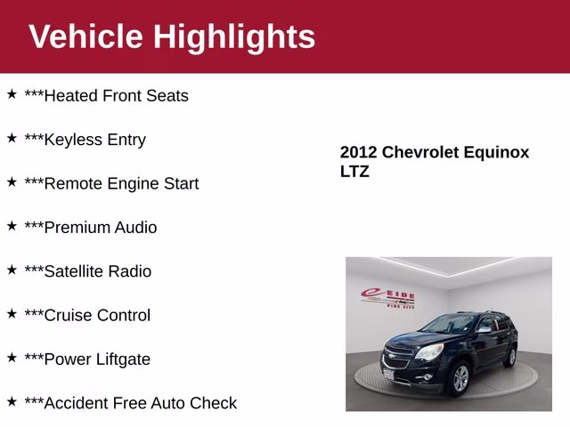2012 Black Chevrolet Equinox LTZ AWD SUV