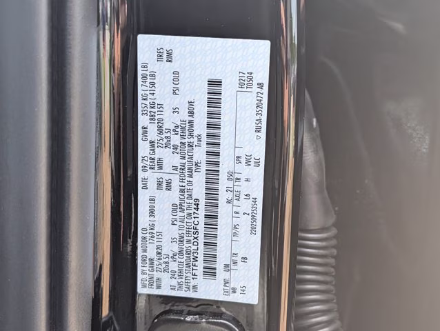 2025 Black Metallic Ford F-150 XLT 4X4 Truck