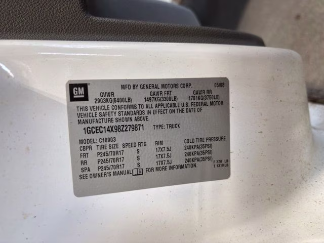 2008 Summit White Chevrolet Silverado 1500 Work Truck 4X4 Truck