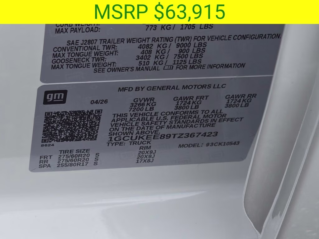 2026 Summit White Chevrolet Silverado 1500 RST 4X4 Truck