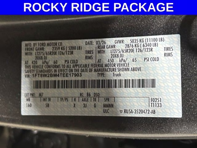 2026 Carbonized Gray Metallic Ford Super Duty F-250 SRW Lariat ROCKY RIDGE 4X4 Truck