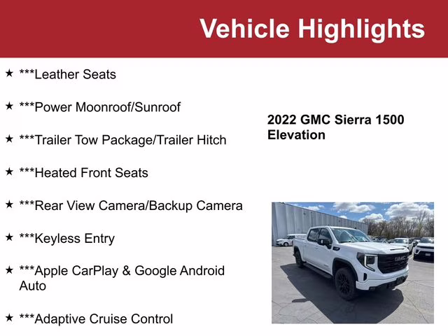 Used 2022 GMC Sierra 1500 Elevation with VIN 1GTUUCED7NZ608202 for sale in Waite Park, Minnesota