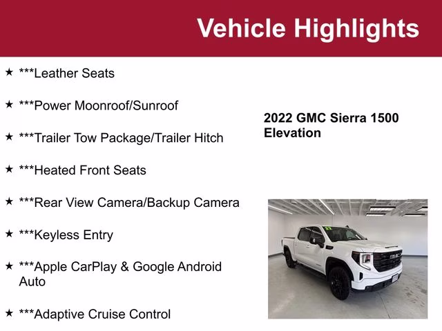 Used 2022 GMC Sierra 1500 Elevation with VIN 1GTUUCED7NZ608202 for sale in Waite Park, Minnesota