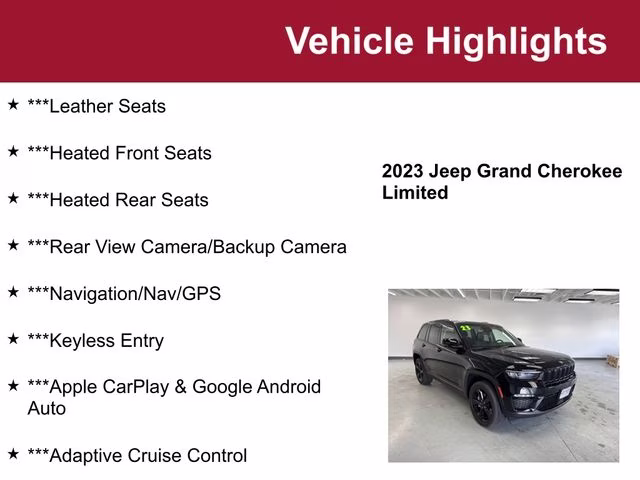 Used 2023 Jeep Grand Cherokee Limited with VIN 1C4RJHBG3PC530288 for sale in Waite Park, Minnesota