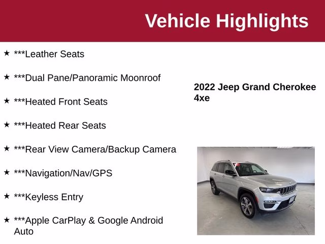 2022 Silver Zynith Jeep Grand Cherokee 4xe 4X4 SUV