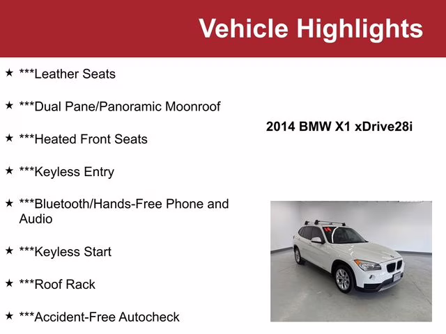 Used 2014 BMW X1 28i with VIN WBAVL1C52EVY14863 for sale in Waite Park, Minnesota
