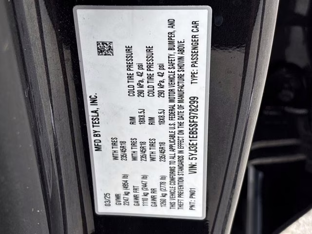 2025 Gray Tesla Model 3 Long Range AWD Sedan