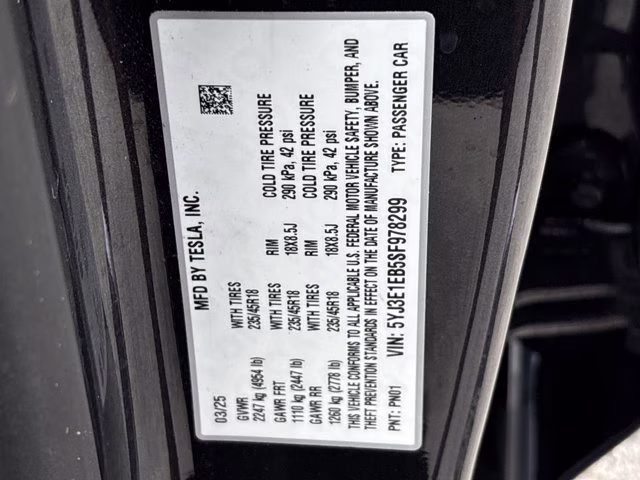 2025 Gray Tesla Model 3 Long Range AWD Sedan