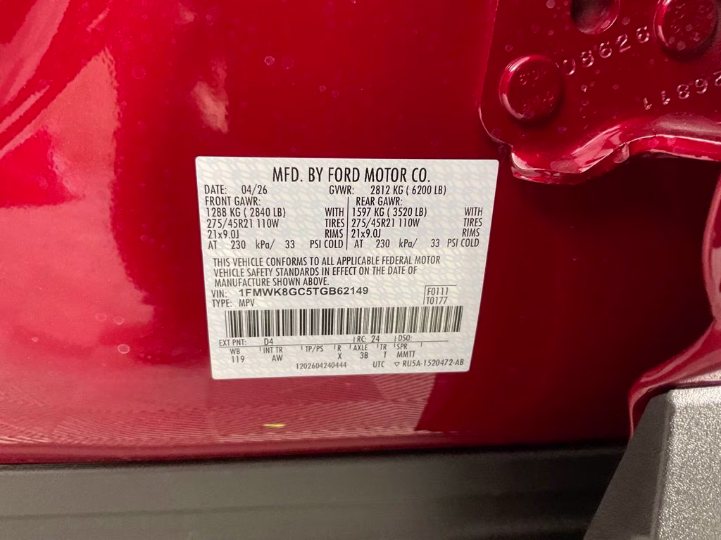 2026 Red Metallic Ford Explorer ST 4X4 SUV