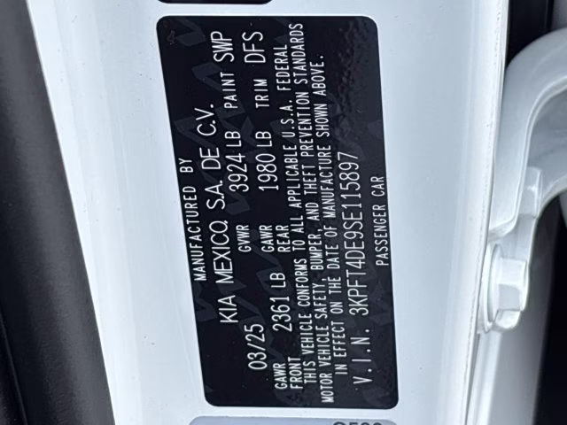 2025 Snow White Pearl Kia K4 LXS FWD Sedan