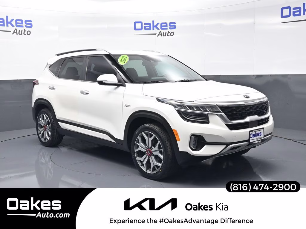 2021 Snow White Pearl Kia Seltos SX AWD SUV