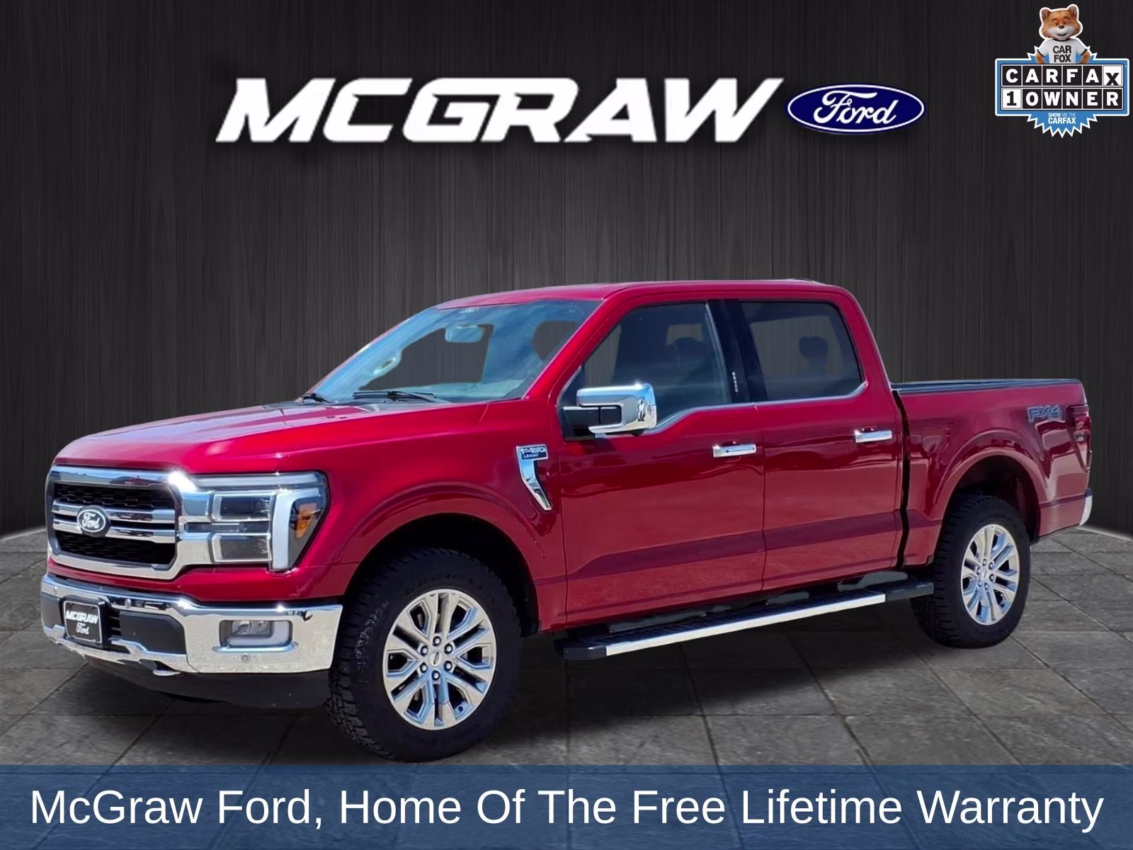 2024 Red Metallic Ford F-150 Lariat 4X4 Truck
