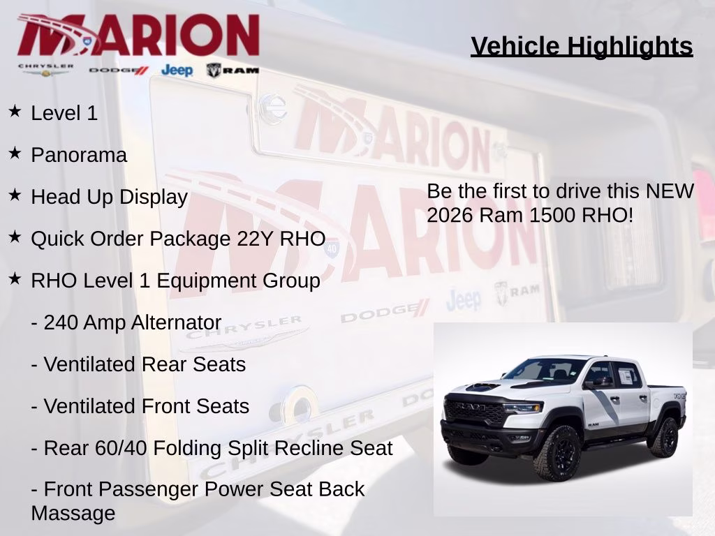 2026 Bright White Clearcoat Ram 1500 RHO 4X4 Truck