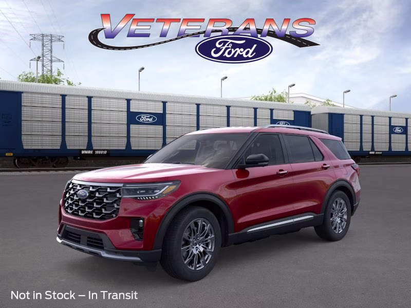 2026 Rapid Red Metallic Tinted Clearcoat Ford Explorer Platinum RWD SUV