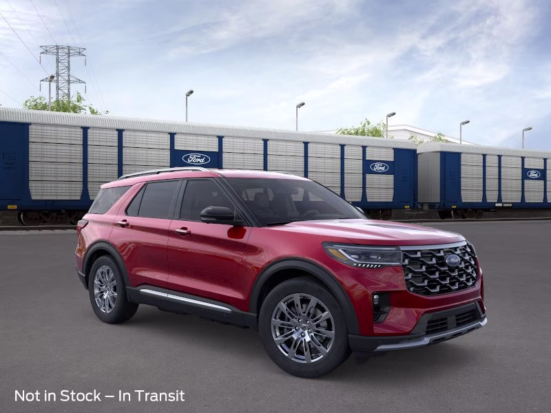 2026 Rapid Red Metallic Tinted Clearcoat Ford Explorer Platinum RWD SUV