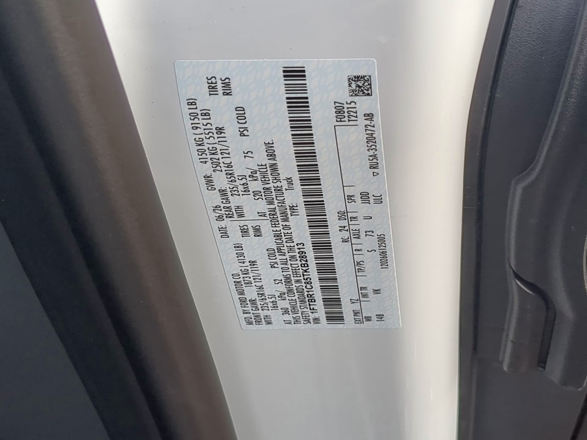 2026 Oxford White Ford Transit Cargo Van RWD Van