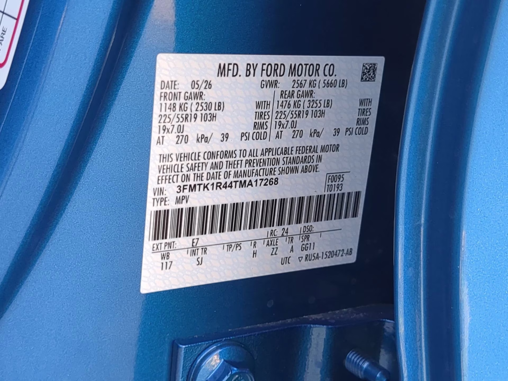 2026 Velocity Blue Metallic Ford Mustang Mach-E Select RWD SUV