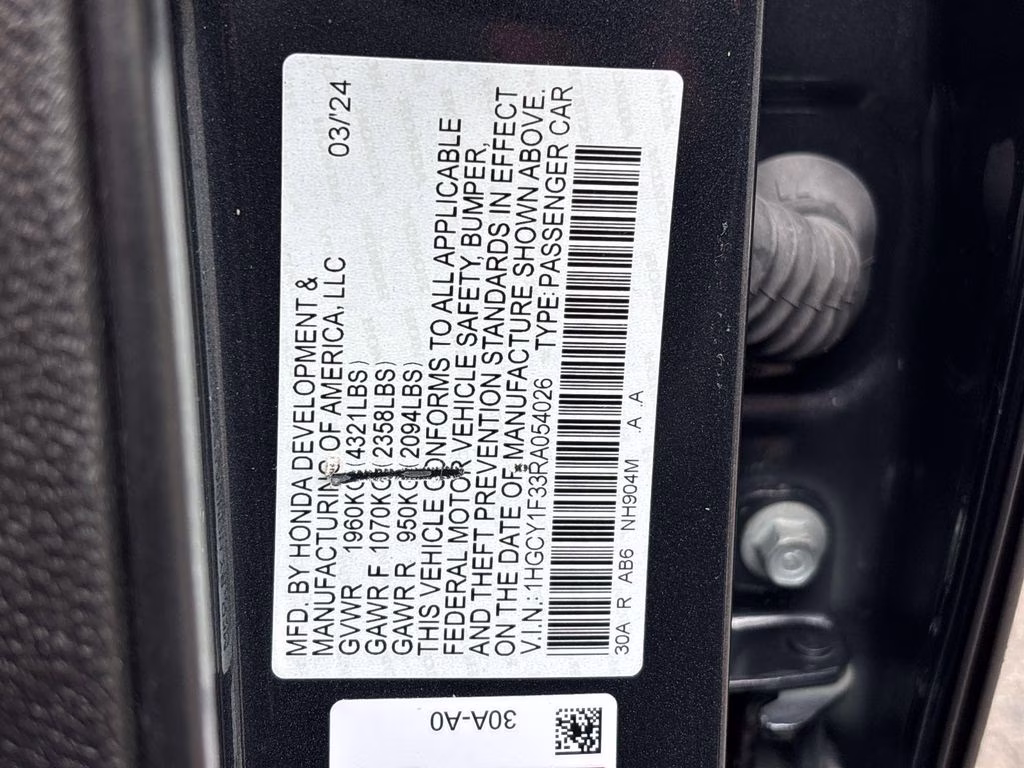 2024 Gray Honda Accord EX FWD Sedan