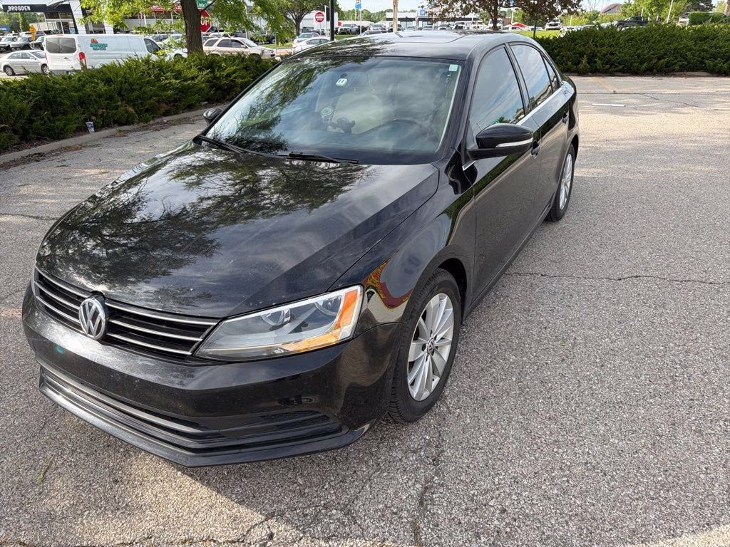 2015 Black Volkswagen Jetta 1.8T SE FWD Sedan