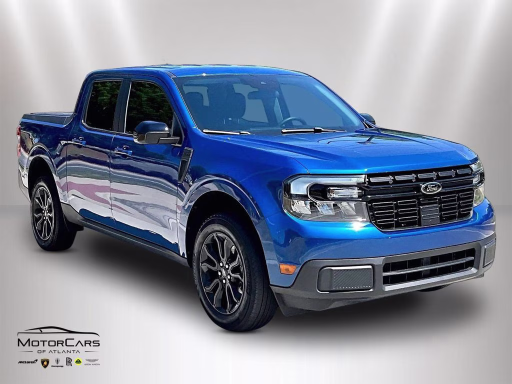 2023 Blue Metallic Ford Maverick Lariat Black Appearance Package FWD Truck
