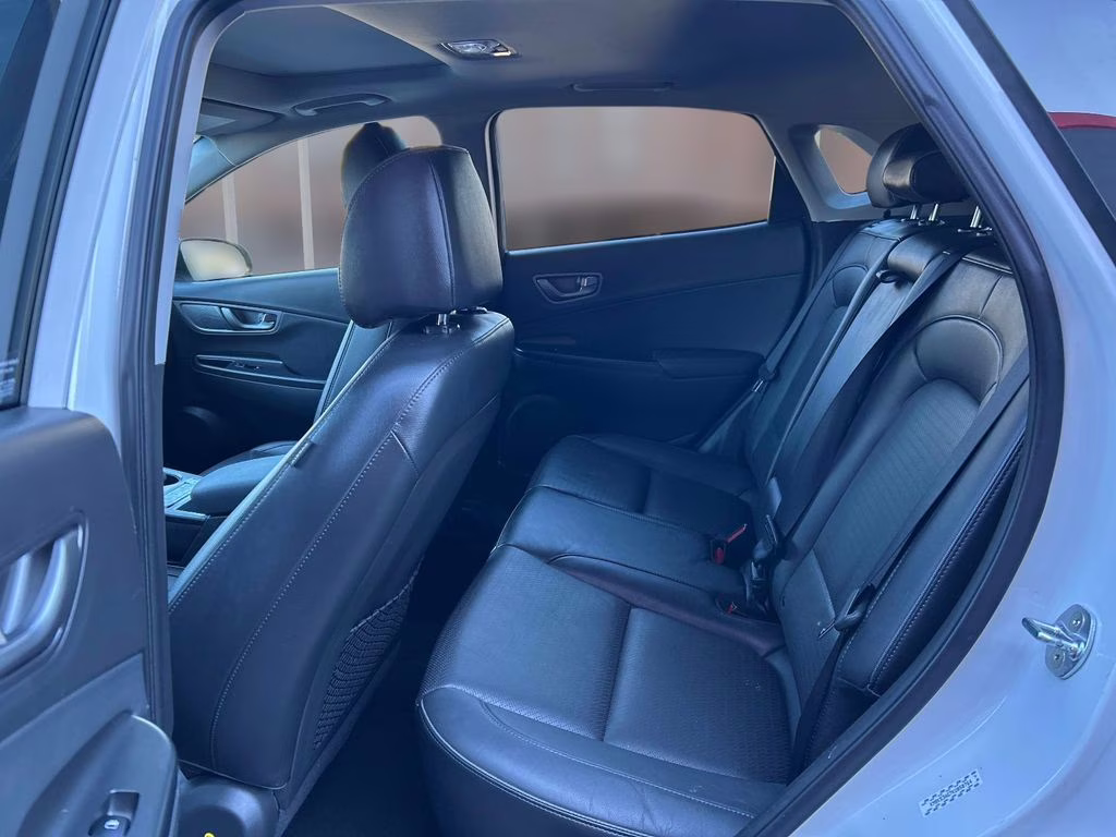 2019 Chalk White/Black Roof Hyundai Kona Electric Ultimate FWD SUV