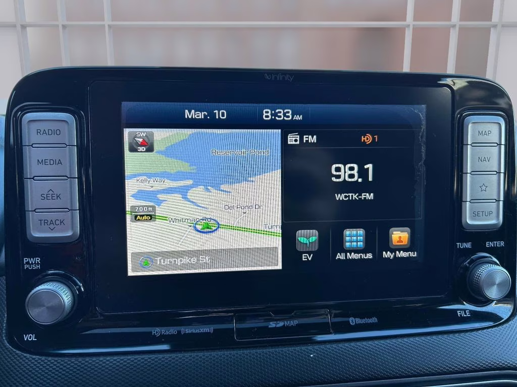 2019 Chalk White/Black Roof Hyundai Kona Electric Ultimate FWD SUV