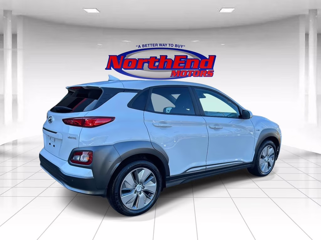 2019 Chalk White/Black Roof Hyundai Kona Electric Ultimate FWD SUV