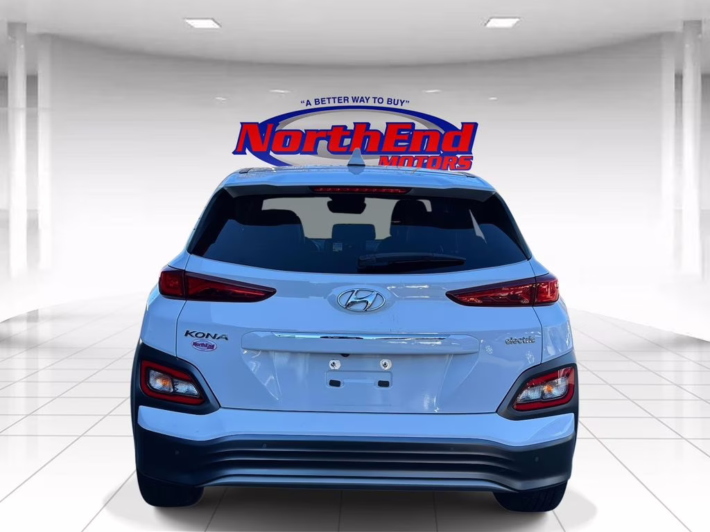 2019 Chalk White/Black Roof Hyundai Kona Electric Ultimate FWD SUV