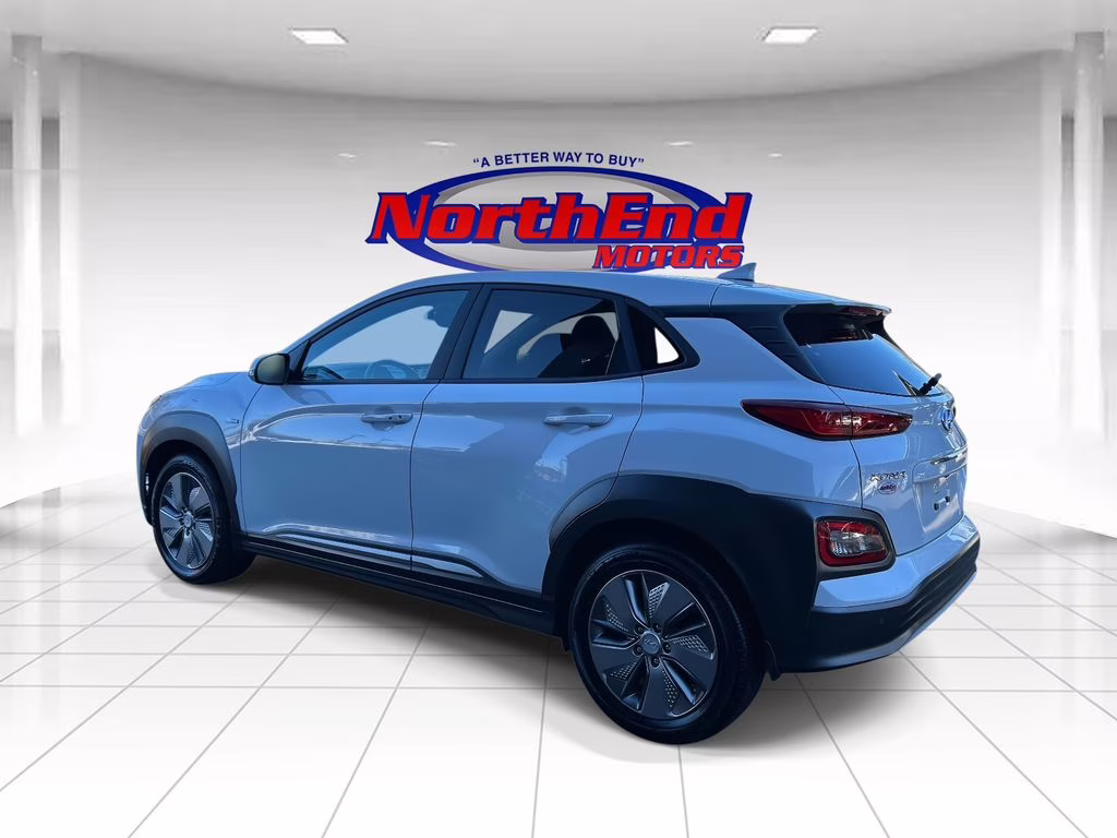 2019 Chalk White/Black Roof Hyundai Kona Electric Ultimate FWD SUV