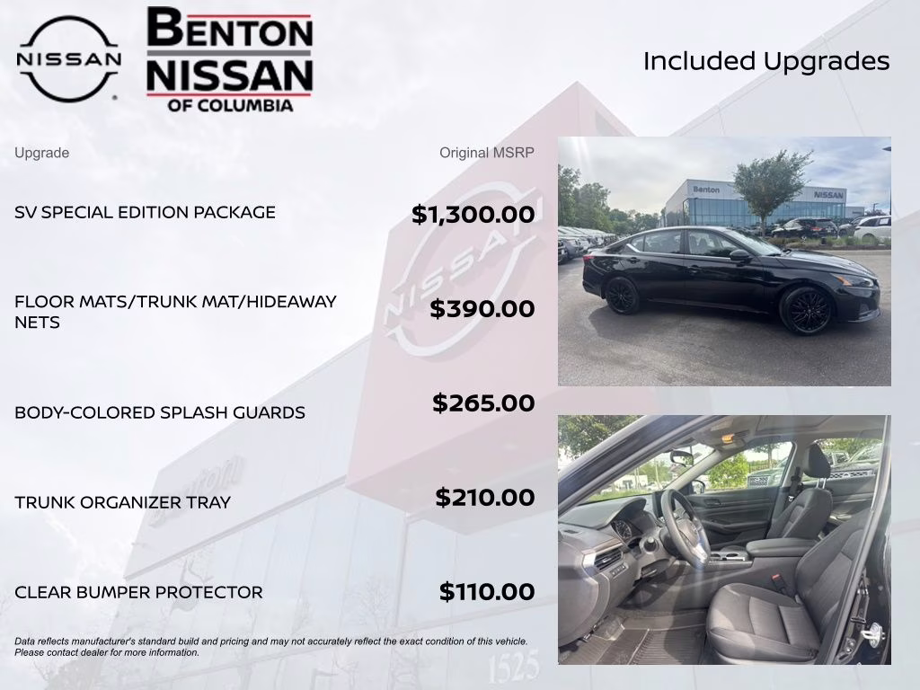 2026 Super Black Clearcoat Nissan Altima 2.5 SV FWD Sedan